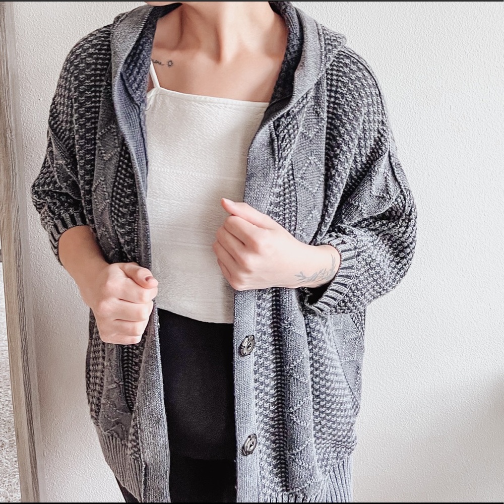 free people knitted hooded cardigan